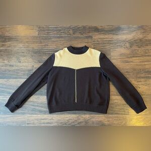 St John Knit Collection Brown and Tan Sweater Mock Turtleneck - Size L